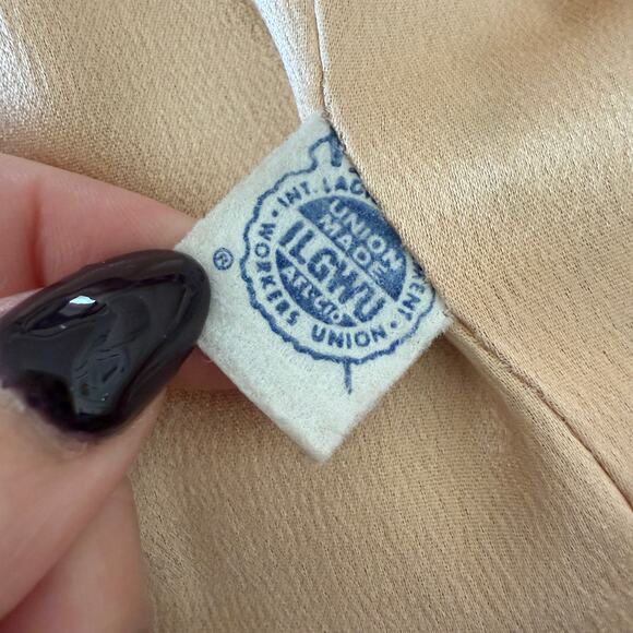 L.C. MAE | 1950s Vintage Wool Cream Double Breasted Long Coat Union Made Medium - Picture 7 of 7